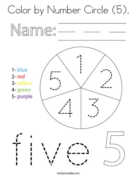 Color by Number Circle (5). Coloring Page