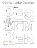 Color by Number December Coloring Page