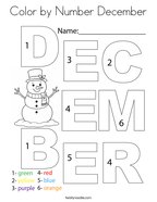 Color by Number December Coloring Page