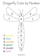 Dragonfly Color by Number Coloring Page