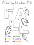 Color by Number Fall Coloring Page