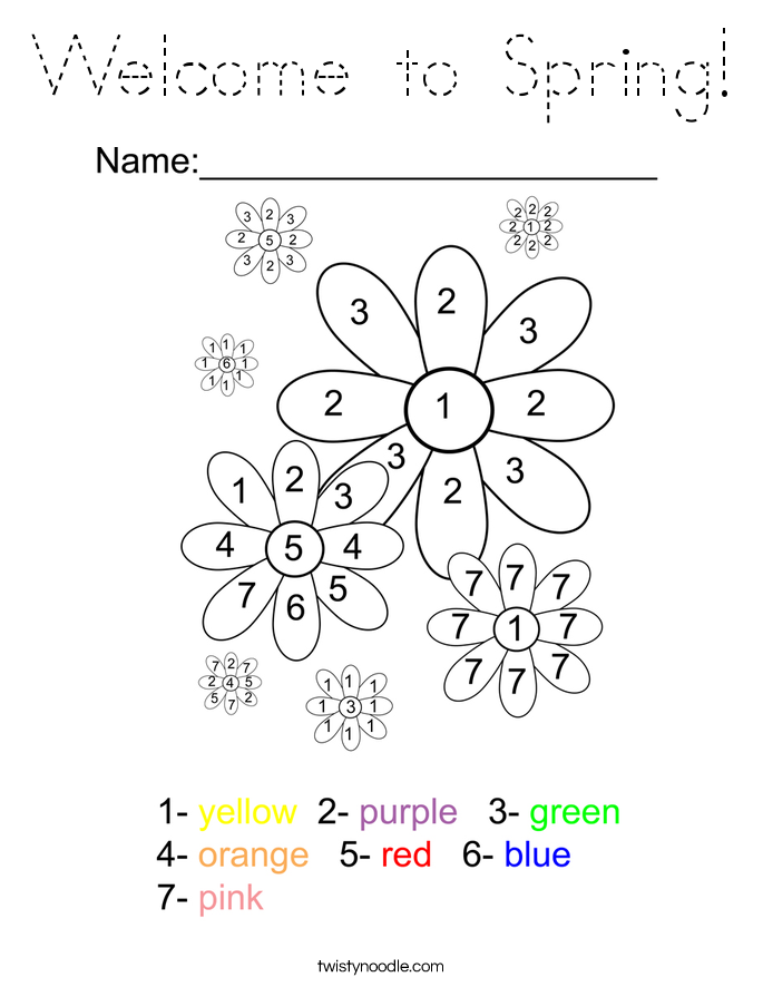 Welcome to Spring! Coloring Page