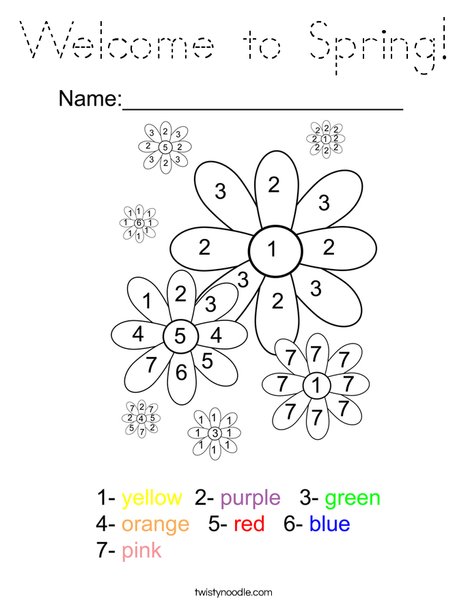 Color by Number Flowers Coloring Page