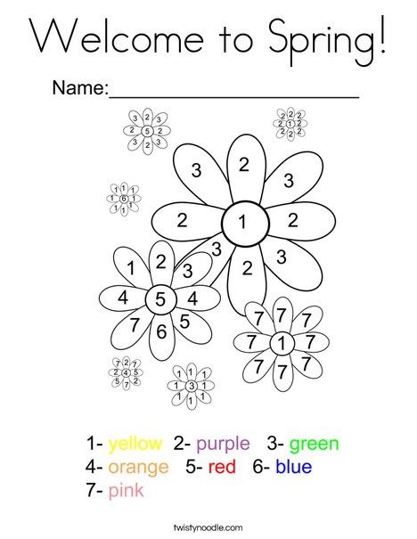 Color by Number Flowers Coloring Page