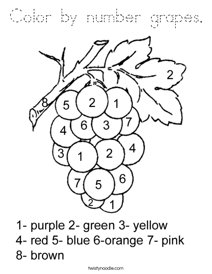 Color by number grapes. Coloring Page