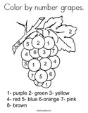 Color by number grapes Coloring Page