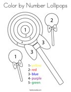 Color by Number Lollipops Coloring Page