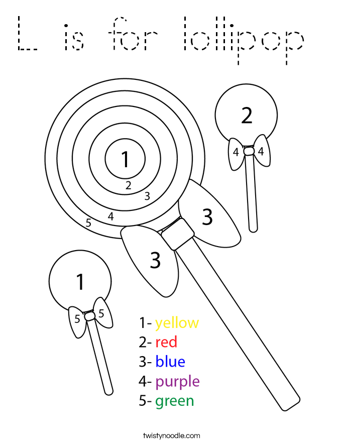 L is for lollipop  Coloring Page