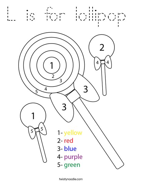 Color by Number Lollipops Coloring Page