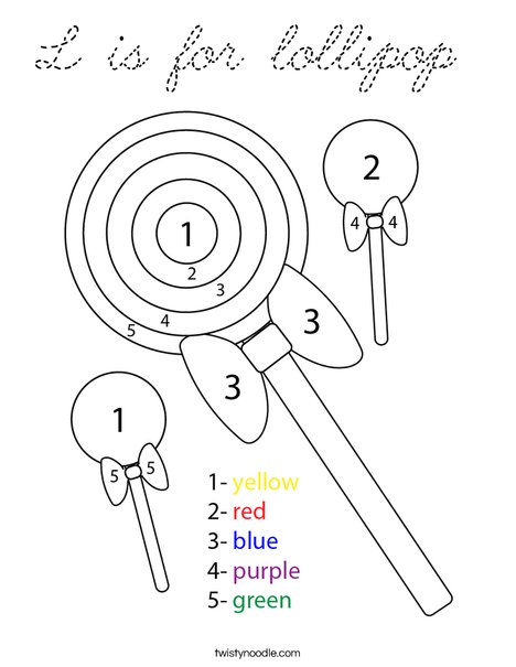Color by Number Lollipops Coloring Page