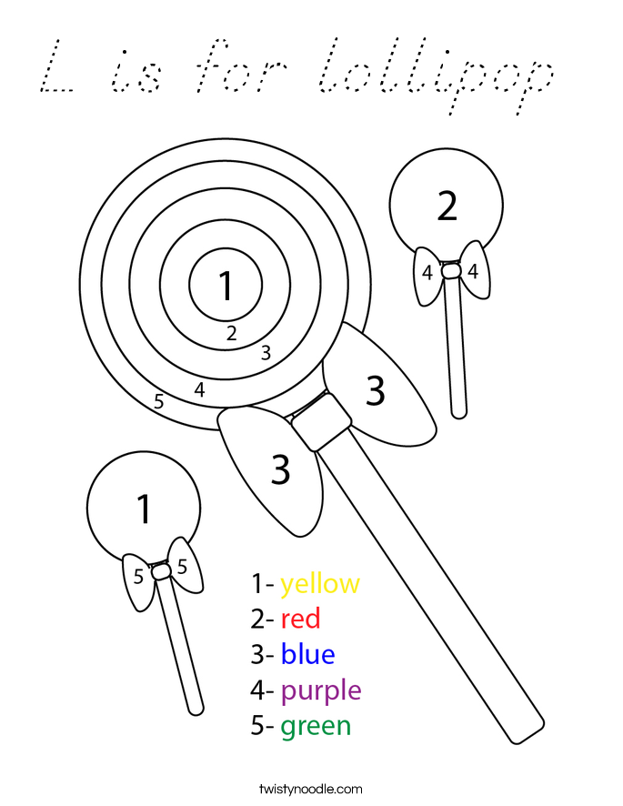 L is for lollipop  Coloring Page