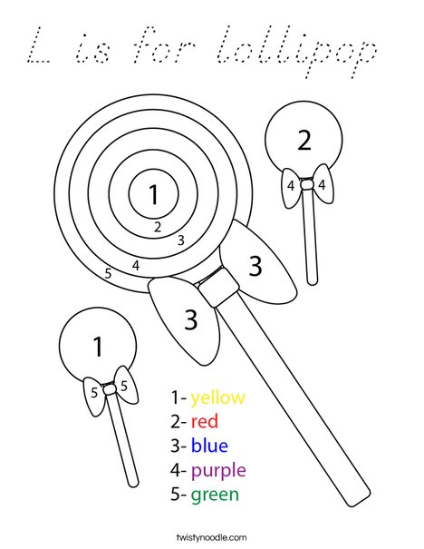 Color by Number Lollipops Coloring Page