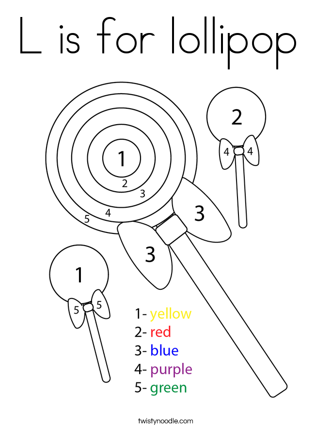 L is for lollipop  Coloring Page