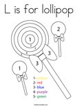 L is for lollipop  Coloring Page