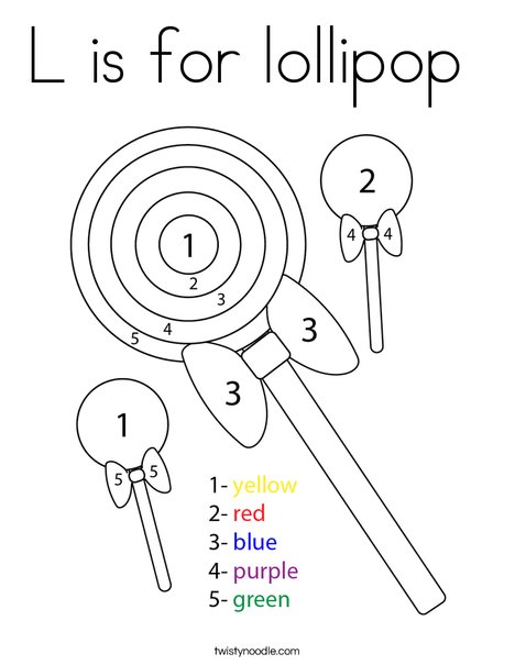 Color by Number Lollipops Coloring Page