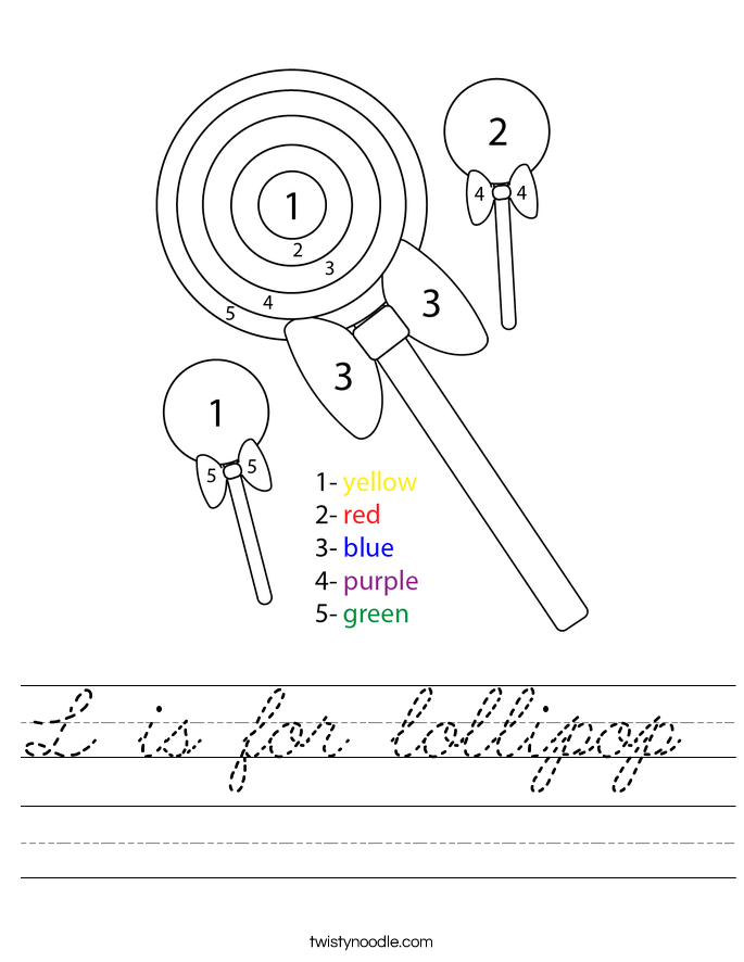L is for lollipop  Worksheet