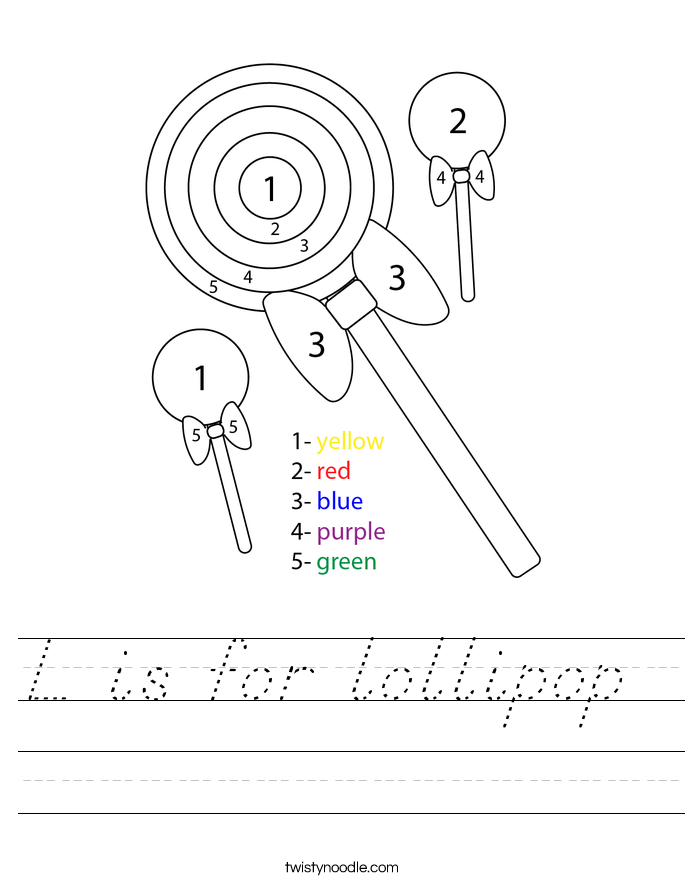 L is for lollipop  Worksheet