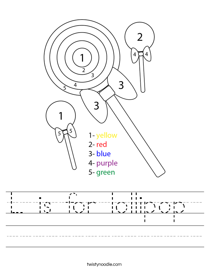 L is for lollipop  Worksheet