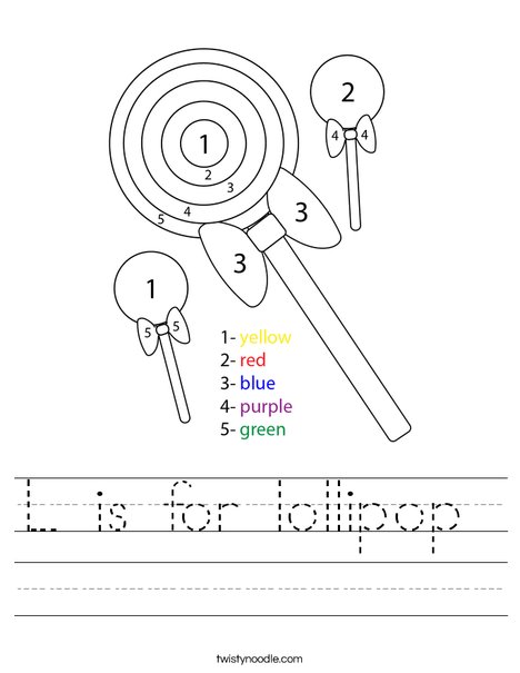 Color by Number Lollipops Worksheet