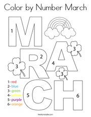 Color by Number March Coloring Page