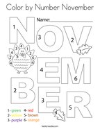 Color by Number November Coloring Page