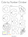 Color by Number October Coloring Page