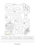 Color by Number October Worksheet
