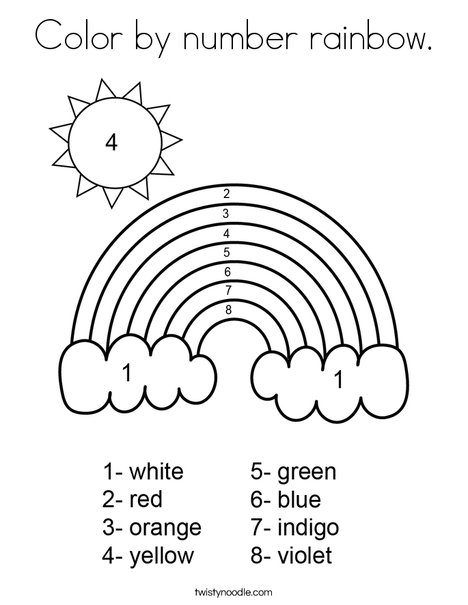 Color by number rainbow. Coloring Page