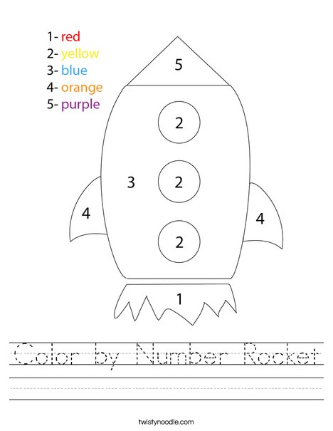 color by number rocket worksheet twisty noodle