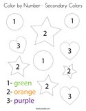 Color by Number- Secondary Colors Coloring Page