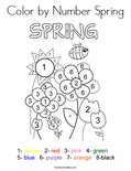 Color by Number Spring Coloring Page