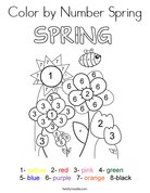 Color by Number Spring Coloring Page