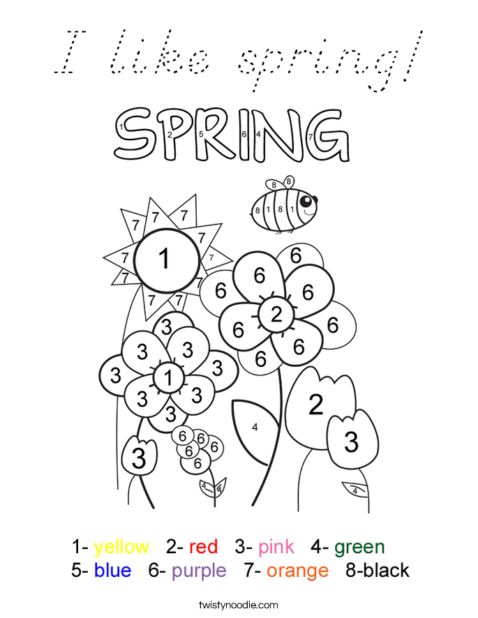 I like spring! Coloring Page