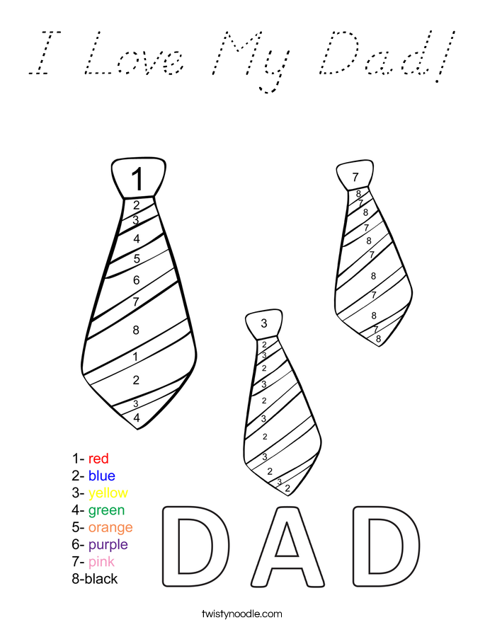 I Love My Dad! Coloring Page