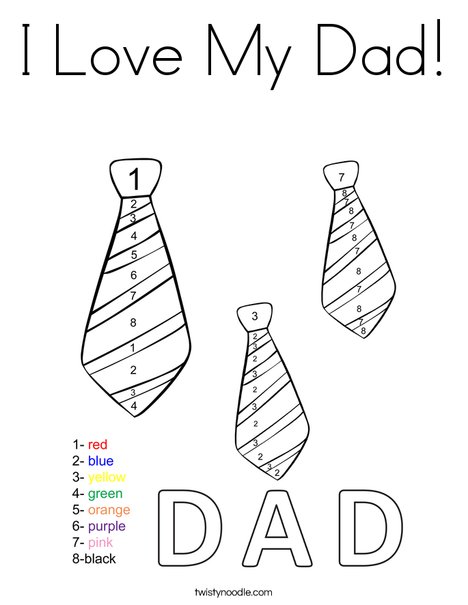 i love my dad coloring page twisty noodle