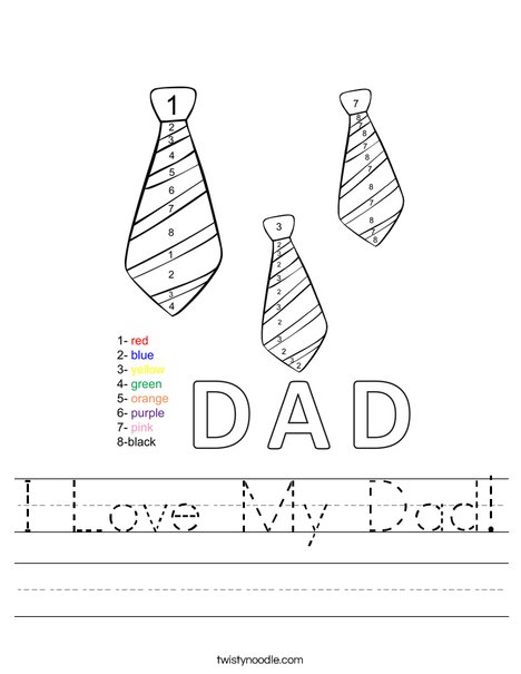 Color by Number Ties Worksheet