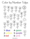Color by Number Tulips Coloring Page