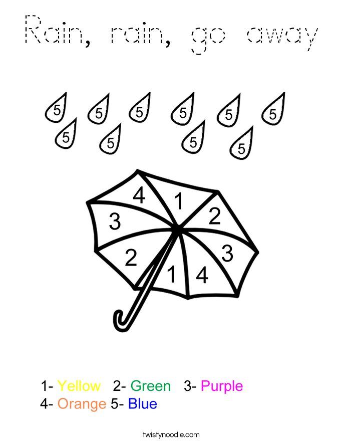Rain, rain, go away Coloring Page