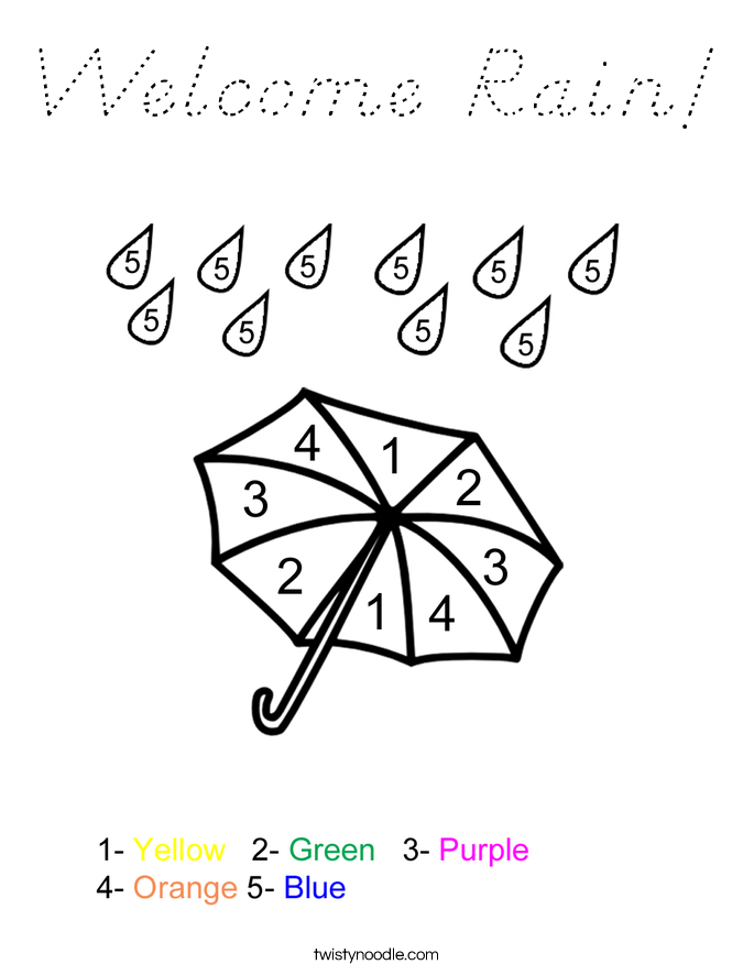 Welcome Rain! Coloring Page