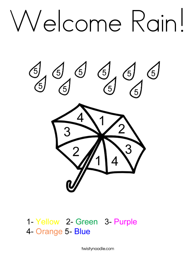 Welcome Rain! Coloring Page