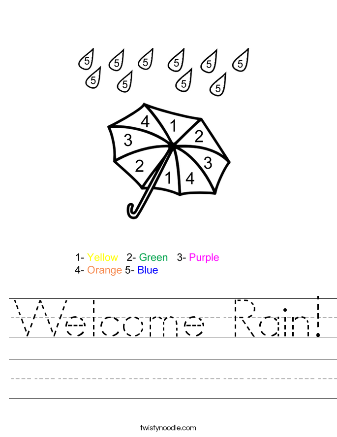 welcome rain worksheet twisty noodle