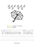 Welcome Rain! Worksheet