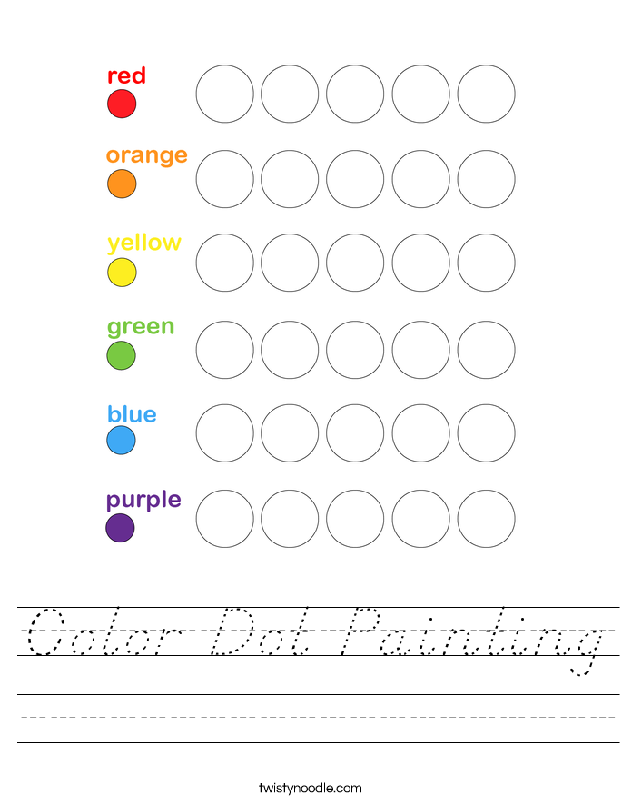 Color Dot Painting Worksheet