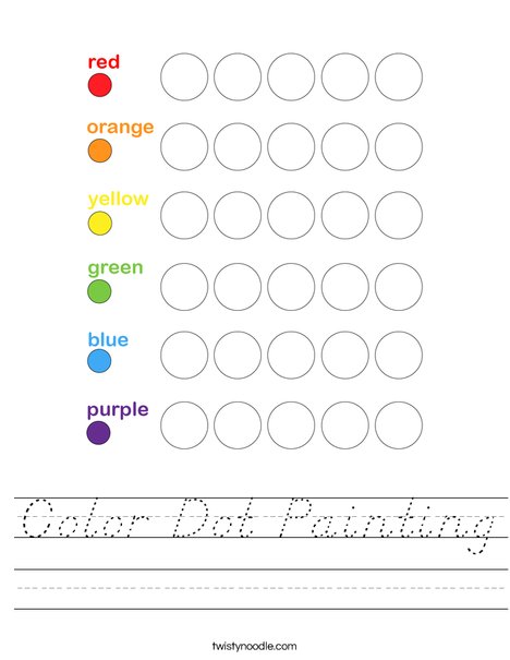 Color Dot Painting Worksheet