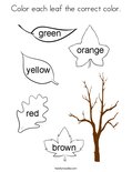 Color each leaf the correct color. Coloring Page