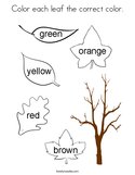 Color each leaf the correct color Coloring Page