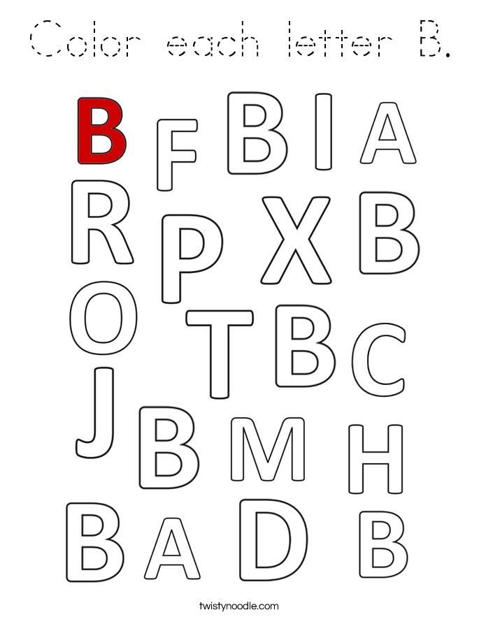Color each letter B. Coloring Page