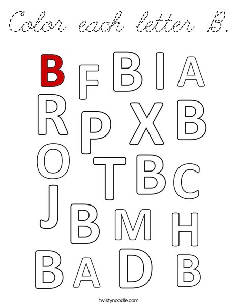 Color each letter B. Coloring Page
