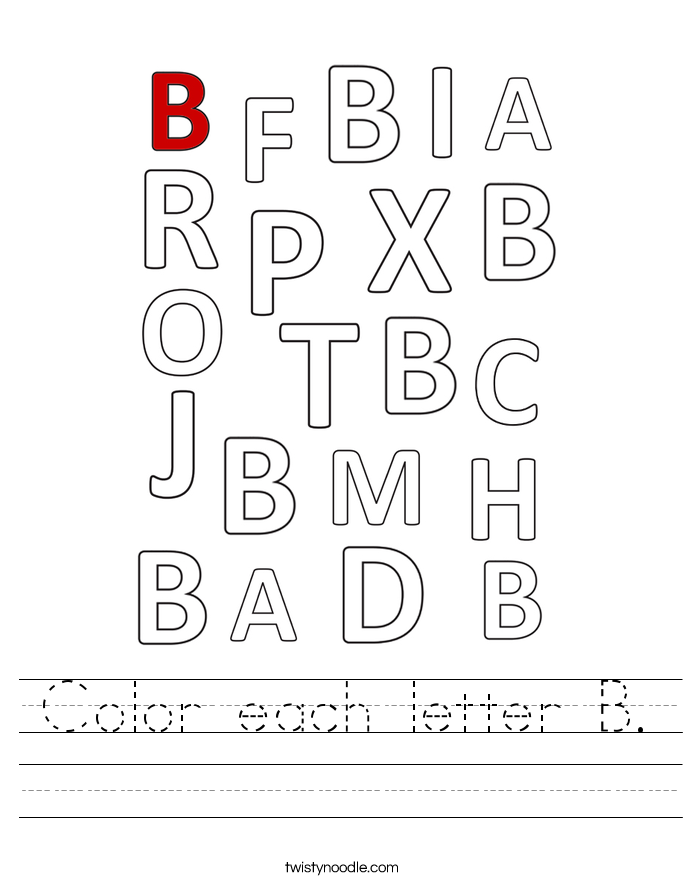 Color each letter B. Worksheet