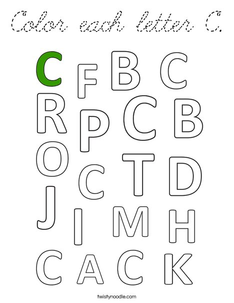 Color each letter C, Coloring Page